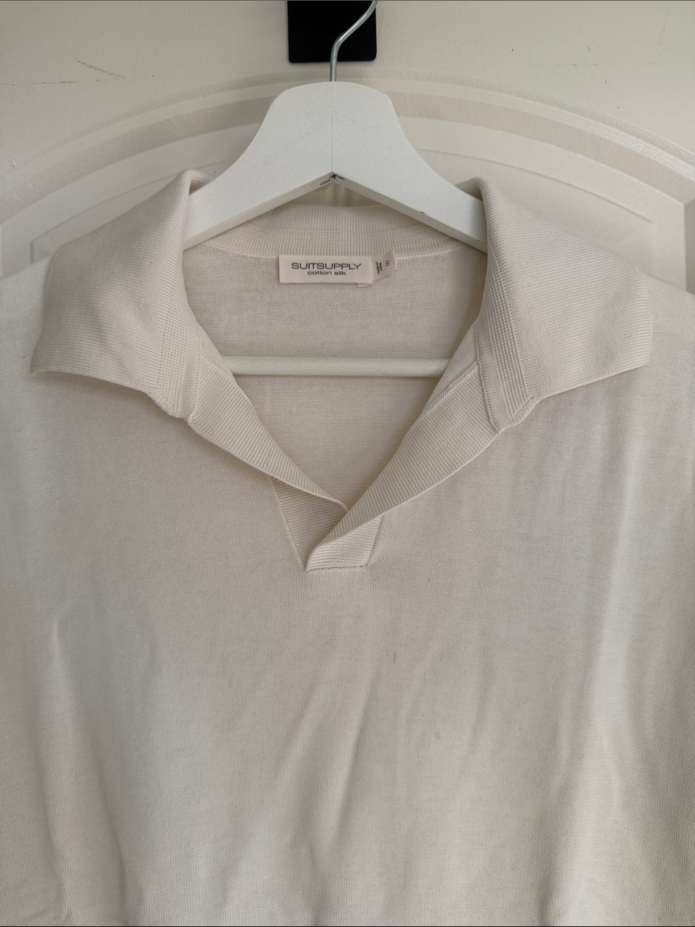 Suitsupply White Short-Sleeve Polo Knit - Picture 4 of 5